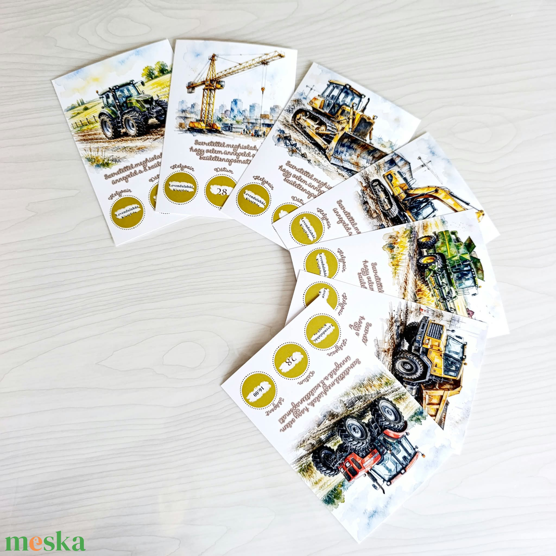 Traktor mintás kaparós sorsjegy, keresztszülő felkérő, egyedi, felkérő sorsjegy, születésnap, névnap - otthon & életmód - papír, írószer - ajándékozás kellékei - ajándék sorsjegy - Meska.hu