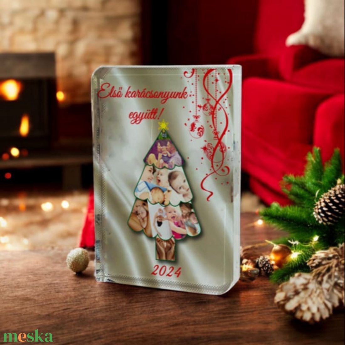 Karácsonyi saját fényképes fotókristaly  - karácsony - karácsonyi lakásdekoráció - karácsonyi lakásdíszek - Meska.hu