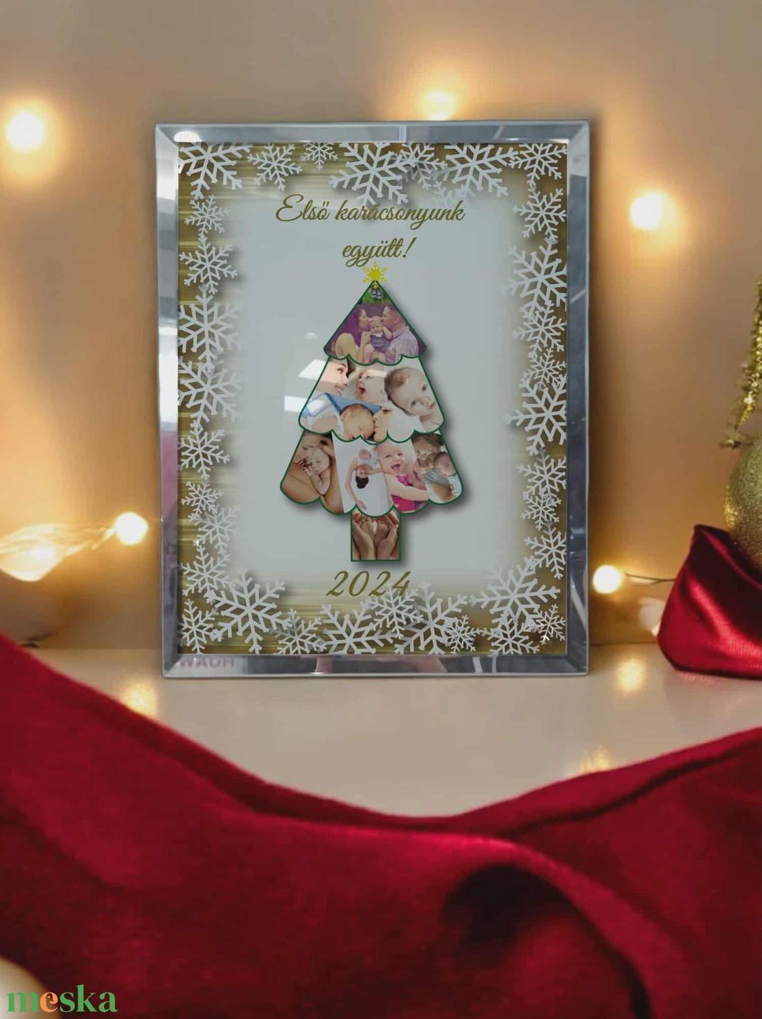 Karácsonyi tükrös szélű fotóüveg - karácsony - karácsonyi lakásdekoráció - ünnepi asztaldekoráció - Meska.hu Karácsonyi tükrös szélű fotóüveg - karácsony - karácsonyi lakásdekoráció - ünnepi asztaldekoráció - Meska.hu