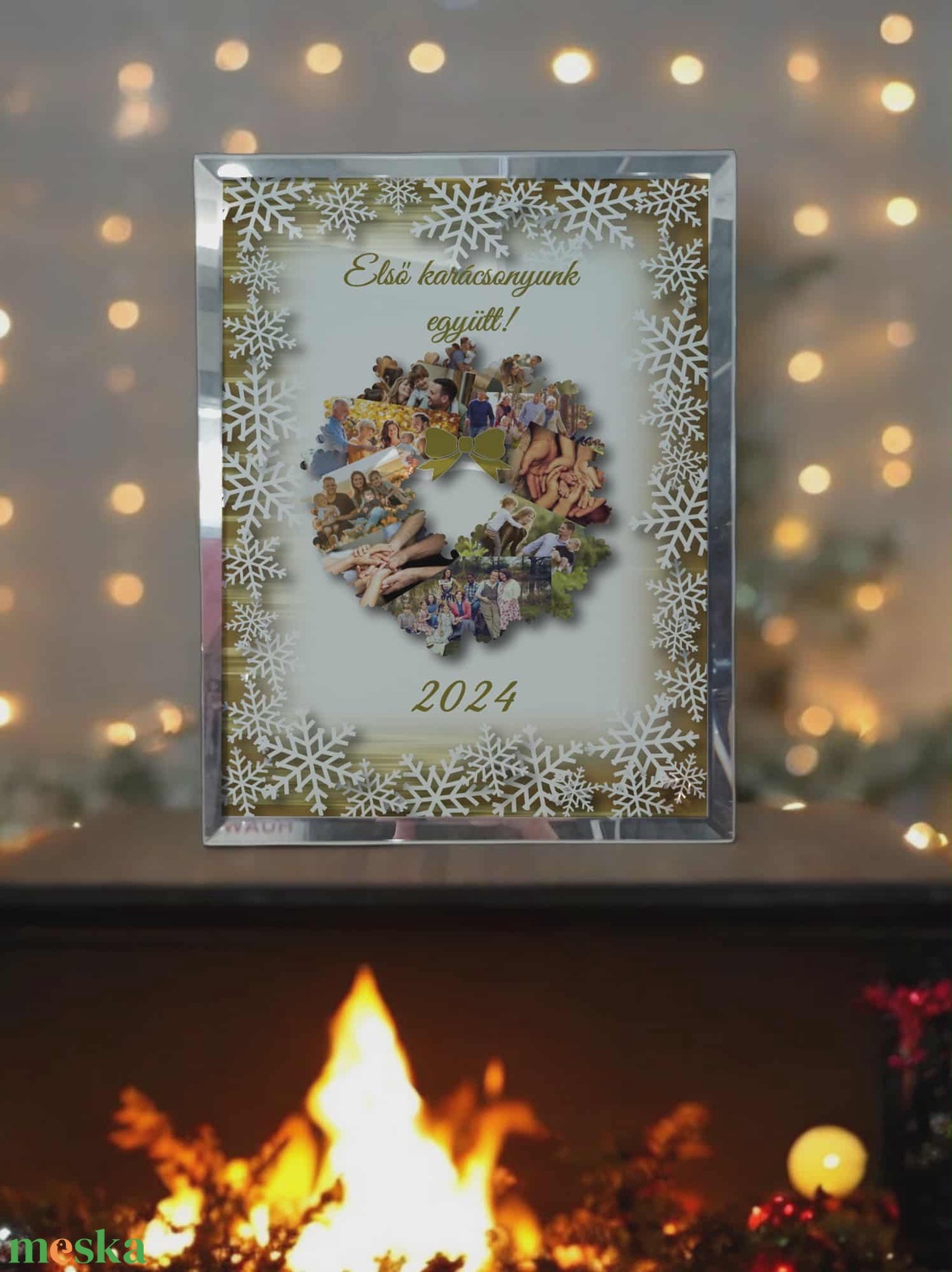 Karácsonyi tükrös szélű fotóüveg - karácsony - karácsonyi lakásdekoráció - ünnepi asztaldekoráció - Meska.hu Karácsonyi tükrös szélű fotóüveg - karácsony - karácsonyi lakásdekoráció - ünnepi asztaldekoráció - Meska.hu