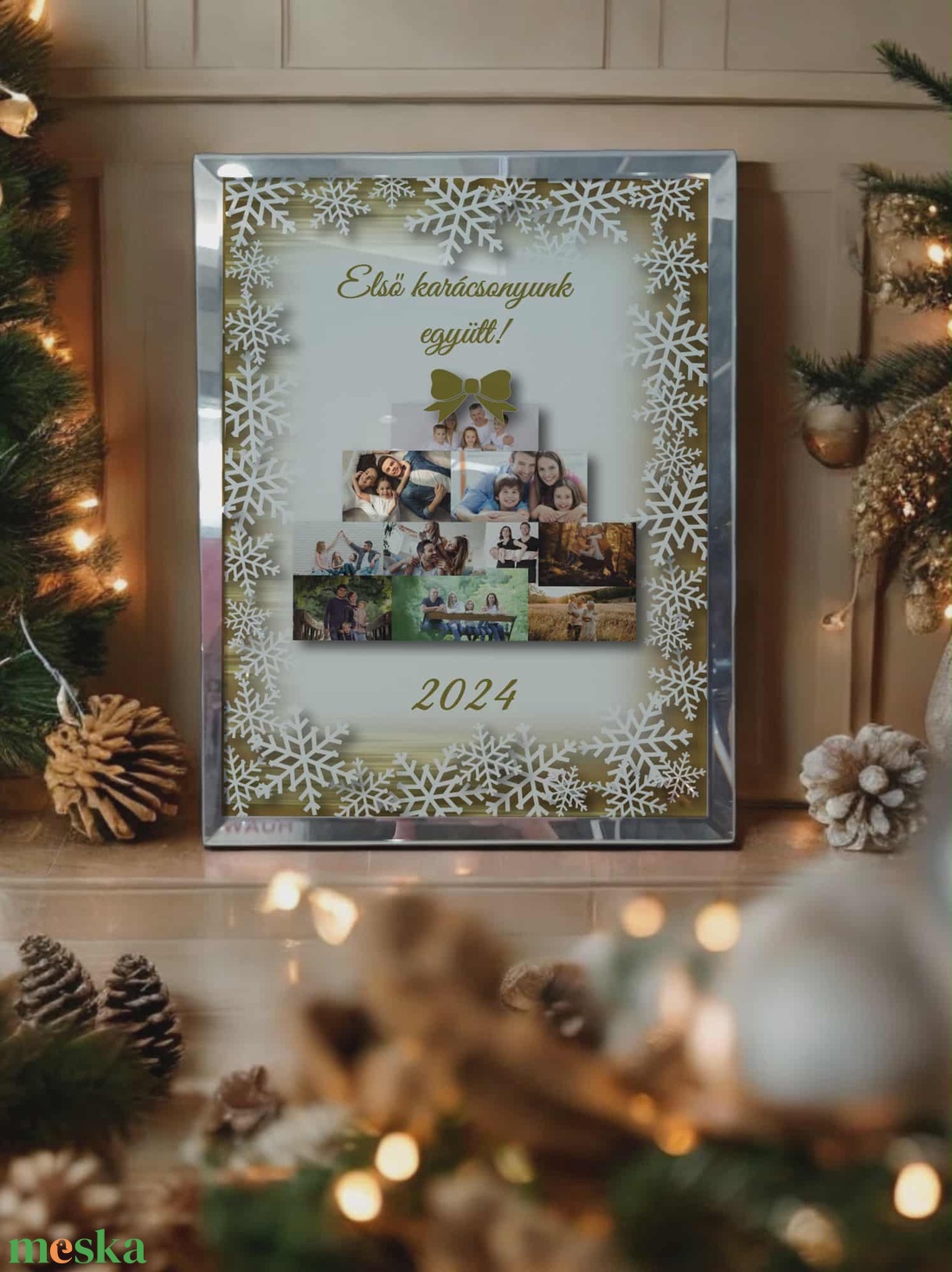 Karácsonyi tükrös szélű fotóüveg - karácsony - karácsonyi lakásdekoráció - ünnepi asztaldekoráció - Meska.hu Karácsonyi tükrös szélű fotóüveg - karácsony - karácsonyi lakásdekoráció - ünnepi asztaldekoráció - Meska.hu