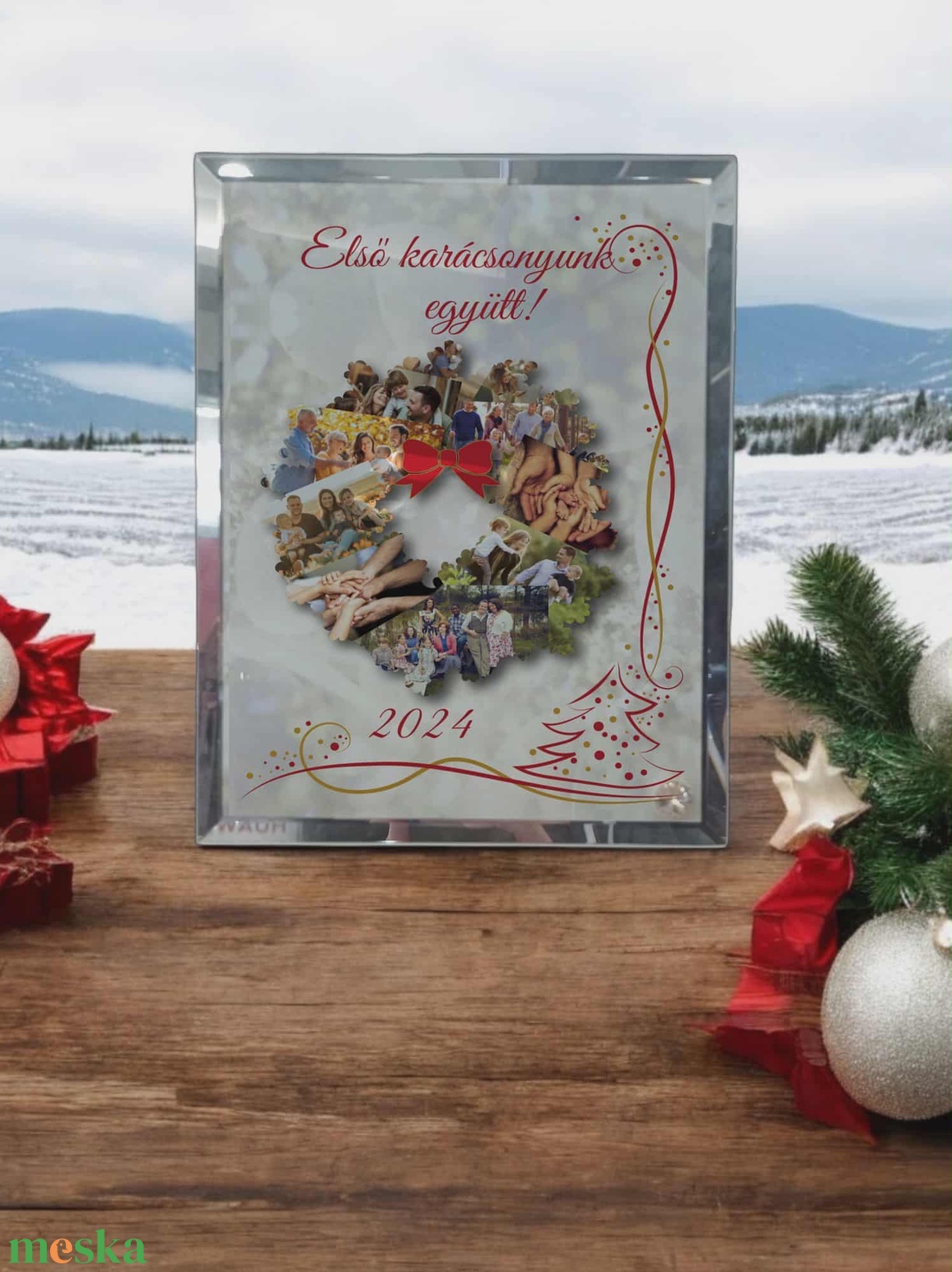 Karácsonyi tükrös szélű fotóüveg - karácsony - karácsonyi lakásdekoráció - ünnepi asztaldekoráció - Meska.hu Karácsonyi tükrös szélű fotóüveg - karácsony - karácsonyi lakásdekoráció - ünnepi asztaldekoráció - Meska.hu