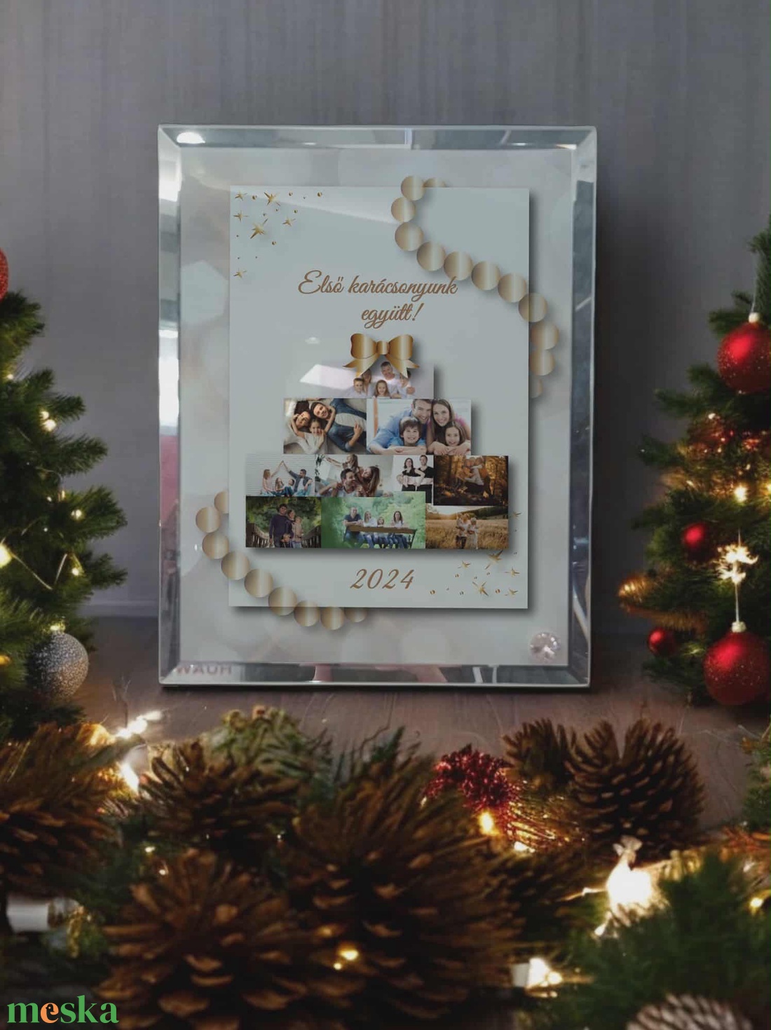 Karácsonyi tükrös szélű fotóüveg - karácsony - karácsonyi lakásdekoráció - ünnepi asztaldekoráció - Meska.hu Karácsonyi tükrös szélű fotóüveg - karácsony - karácsonyi lakásdekoráció - ünnepi asztaldekoráció - Meska.hu