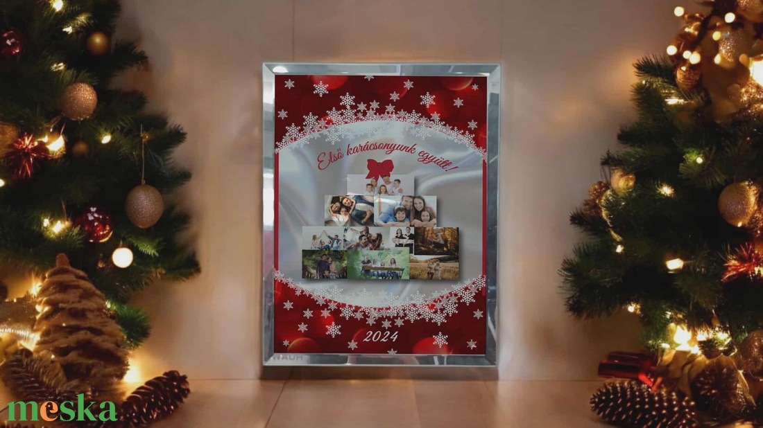 Karácsonyi tükrös szélű fotóüveg - karácsony - karácsonyi lakásdekoráció - ünnepi asztaldekoráció - Meska.hu Karácsonyi tükrös szélű fotóüveg - karácsony - karácsonyi lakásdekoráció - ünnepi asztaldekoráció - Meska.hu