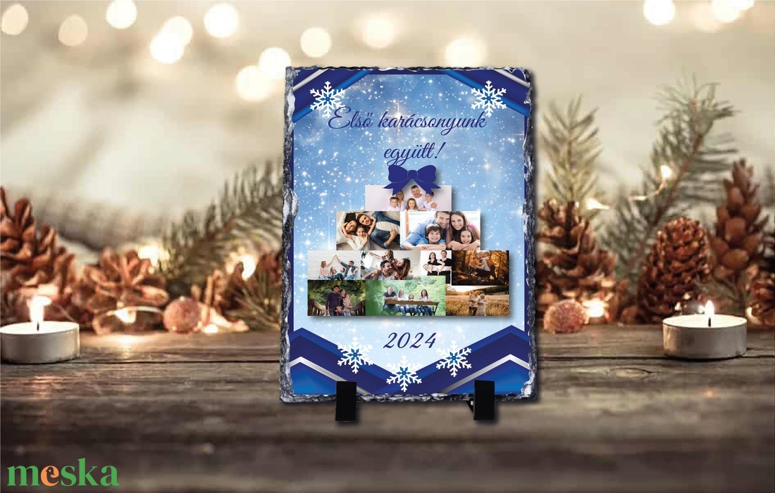 Karácsonyi saját fényképes fotókő  - otthon & életmód - dekoráció - asztal és polc dekoráció - asztaldísz - Meska.hu