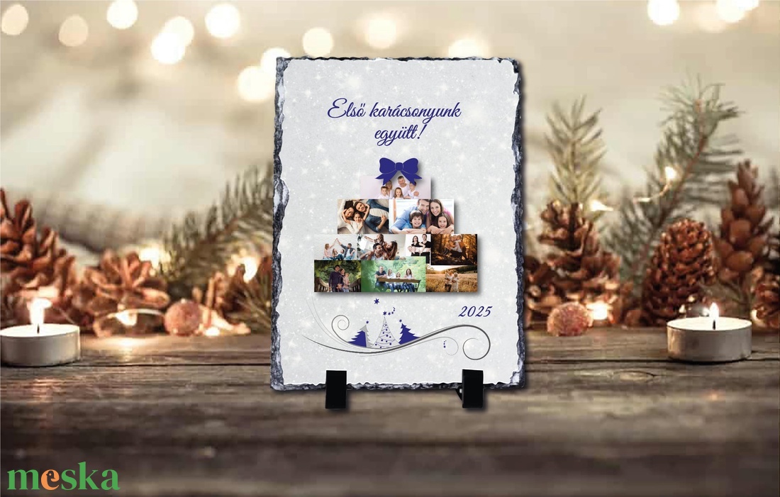 Karácsonyi saját fényképes fotókő  - otthon & életmód - dekoráció - asztal és polc dekoráció - asztaldísz - Meska.hu