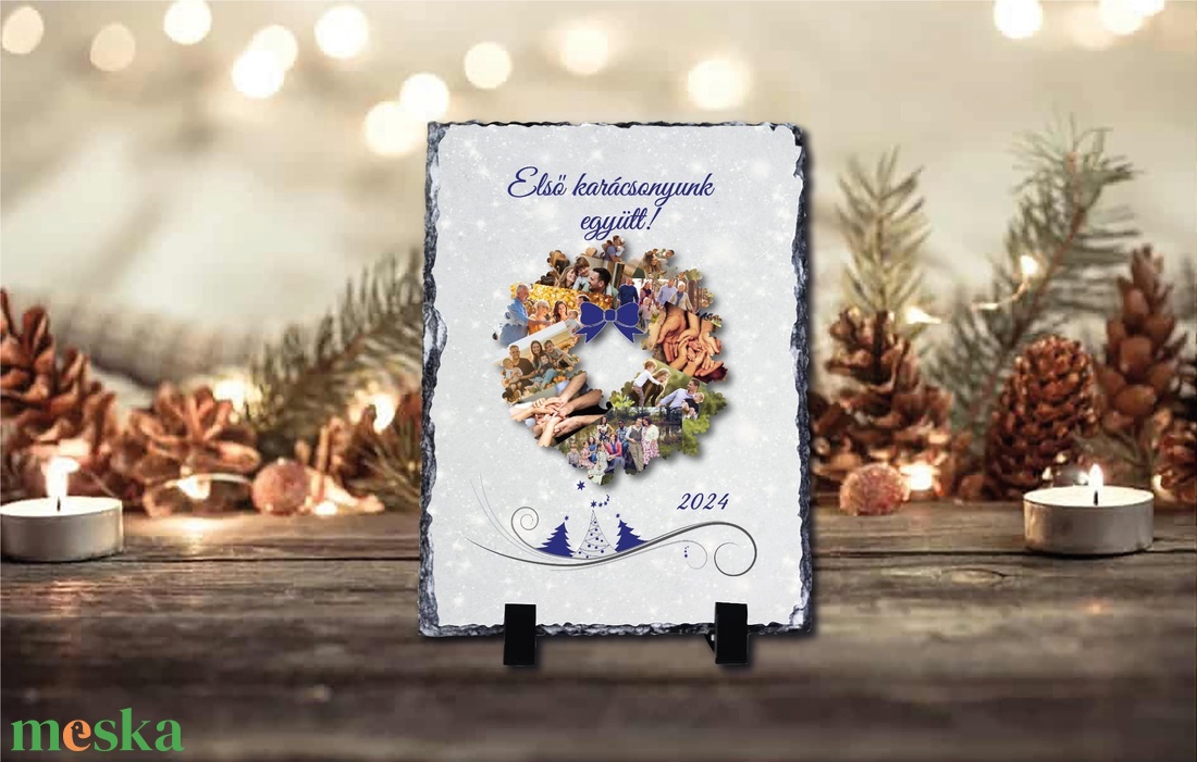 Karácsonyi saját fényképes fotókő  - otthon & életmód - dekoráció - asztal és polc dekoráció - asztaldísz - Meska.hu