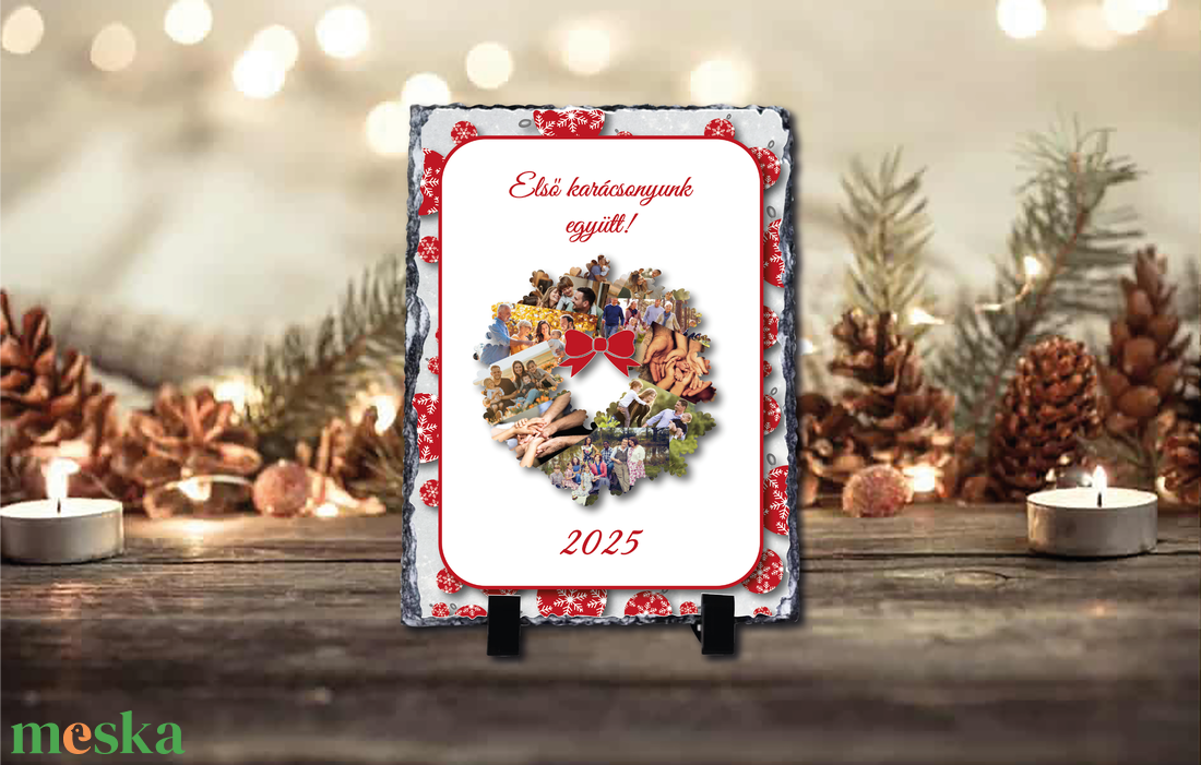 Karácsonyi saját fényképes fotókő  - otthon & életmód - dekoráció - asztal és polc dekoráció - asztaldísz - Meska.hu