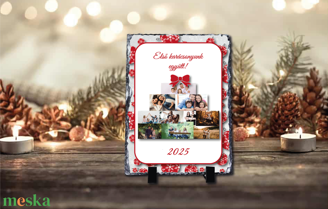 Karácsonyi saját fényképes fotókő  - otthon & életmód - dekoráció - asztal és polc dekoráció - asztaldísz - Meska.hu