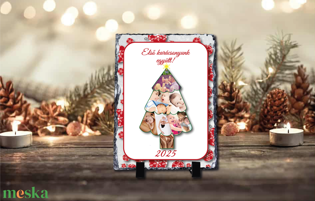 Karácsonyi saját fényképes fotókő  - otthon & életmód - dekoráció - asztal és polc dekoráció - asztaldísz - Meska.hu