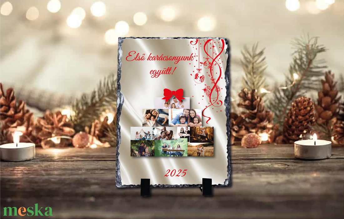 Karácsonyi saját fényképes fotókő  - otthon & életmód - dekoráció - asztal és polc dekoráció - asztaldísz - Meska.hu