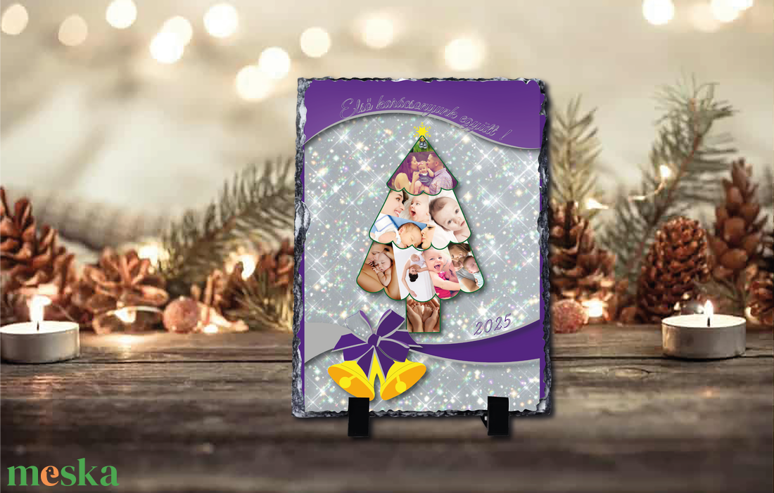 Karácsonyi saját fényképes fotókő  - otthon & életmód - dekoráció - asztal és polc dekoráció - asztaldísz - Meska.hu