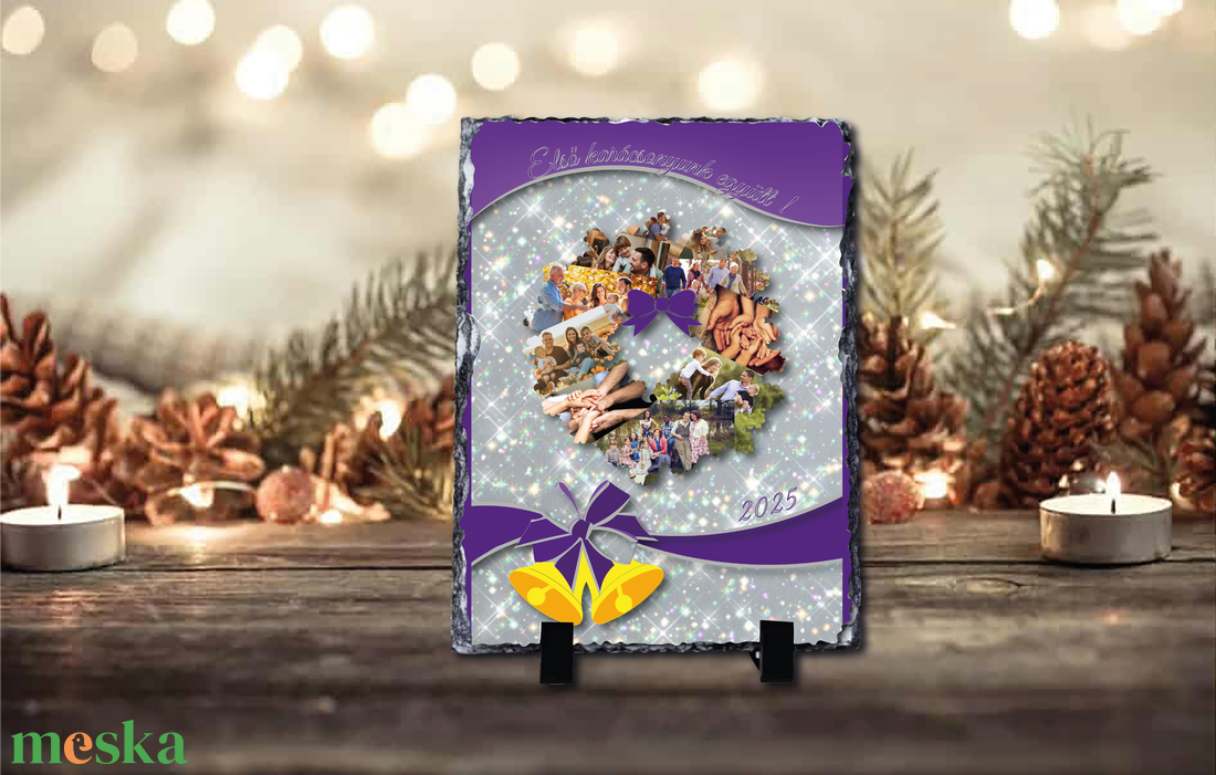 Karácsonyi saját fényképes fotókő  - otthon & életmód - dekoráció - asztal és polc dekoráció - asztaldísz - Meska.hu