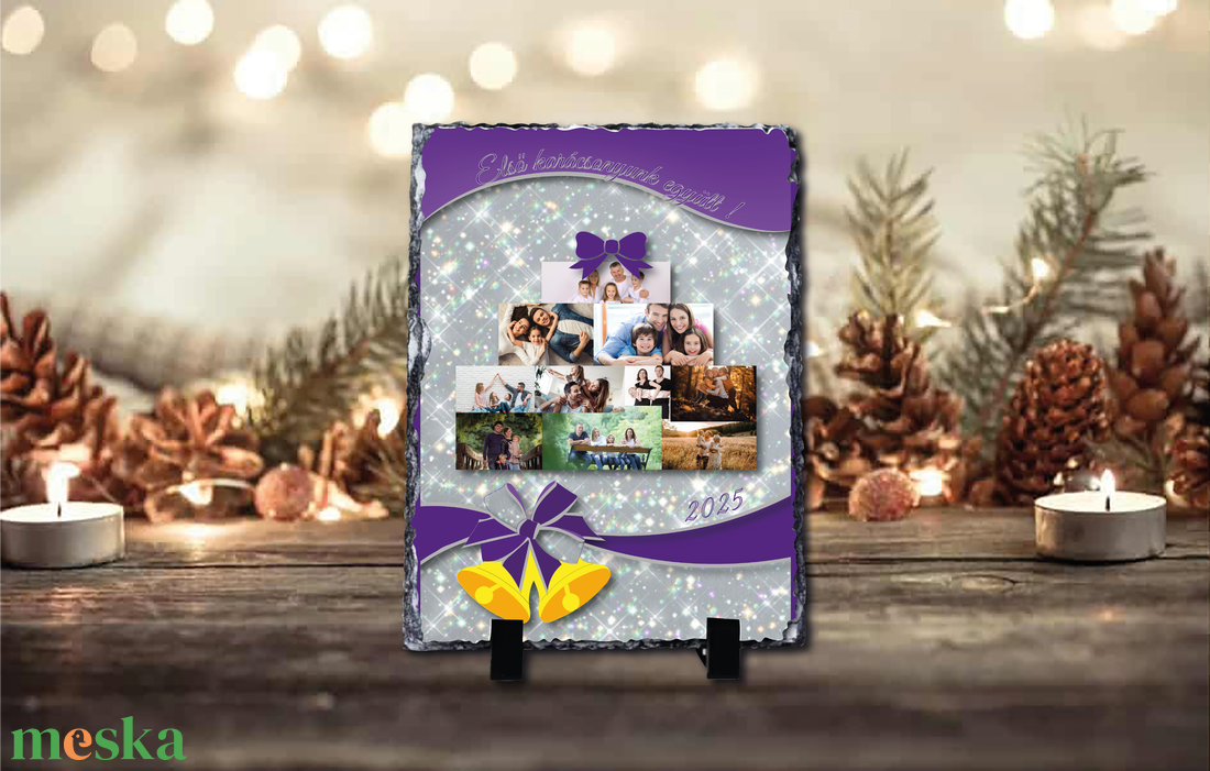 Karácsonyi saját fényképes fotókő  - otthon & életmód - dekoráció - asztal és polc dekoráció - asztaldísz - Meska.hu