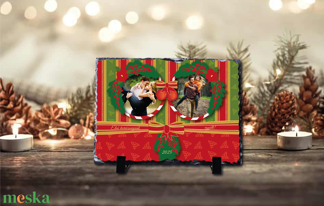 Karácsonyi saját fényképes fotókő  - otthon & életmód - dekoráció - asztal és polc dekoráció - asztaldísz - Meska.hu