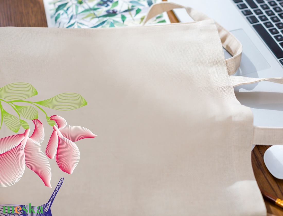 Kolibri madaras női vászontáska - táska & tok - bevásárlás & shopper táska - shopper, textiltáska, szatyor - Meska.hu
