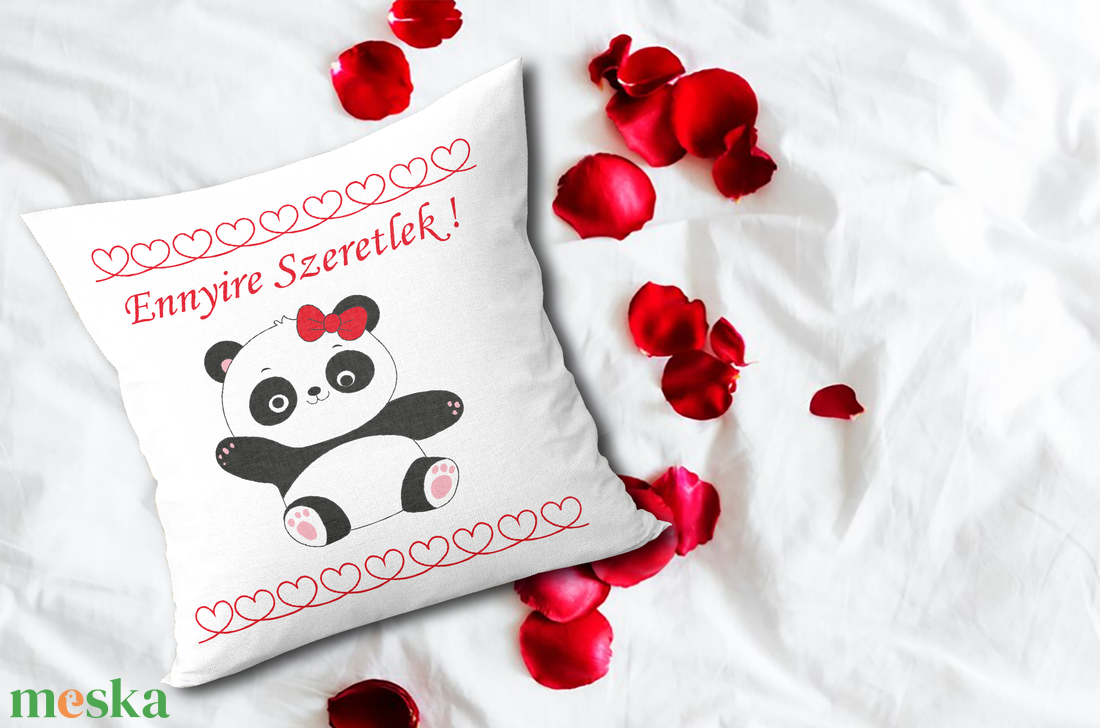  Ennyire szeretlek  pandalány esküvői párna  - otthon & életmód - lakástextil - párna & párnahuzat - Meska.hu