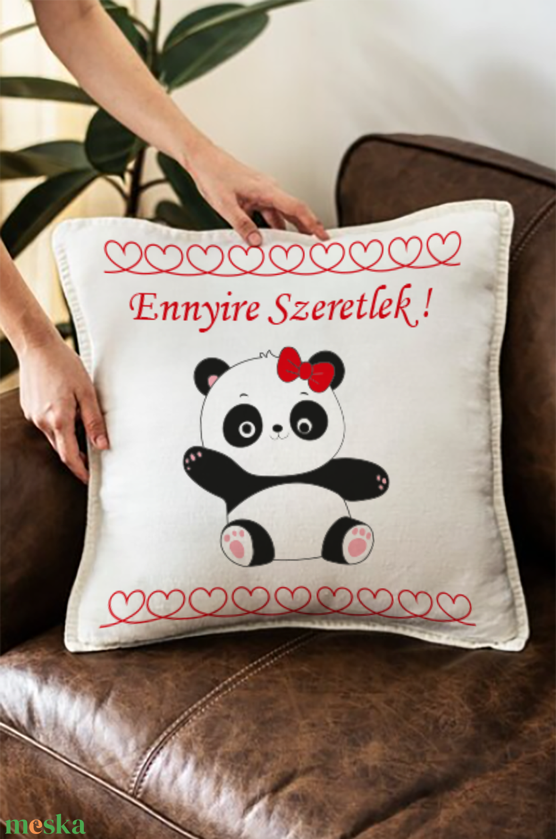  Ennyire szeretlek  pandalány esküvői párna  - otthon & életmód - lakástextil - párna & párnahuzat - Meska.hu