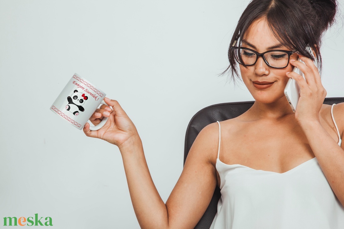 Ennyire szeretlek pandalány kávés bögre - otthon & életmód - konyhafelszerelés, tálalás - tálalás - bögre & csésze - Meska.hu