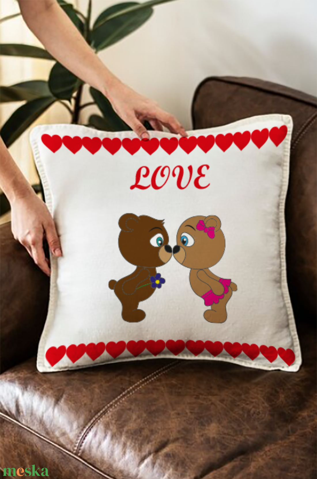 Macis szives párna  - otthon & életmód - lakástextil - párna & párnahuzat - Meska.hu