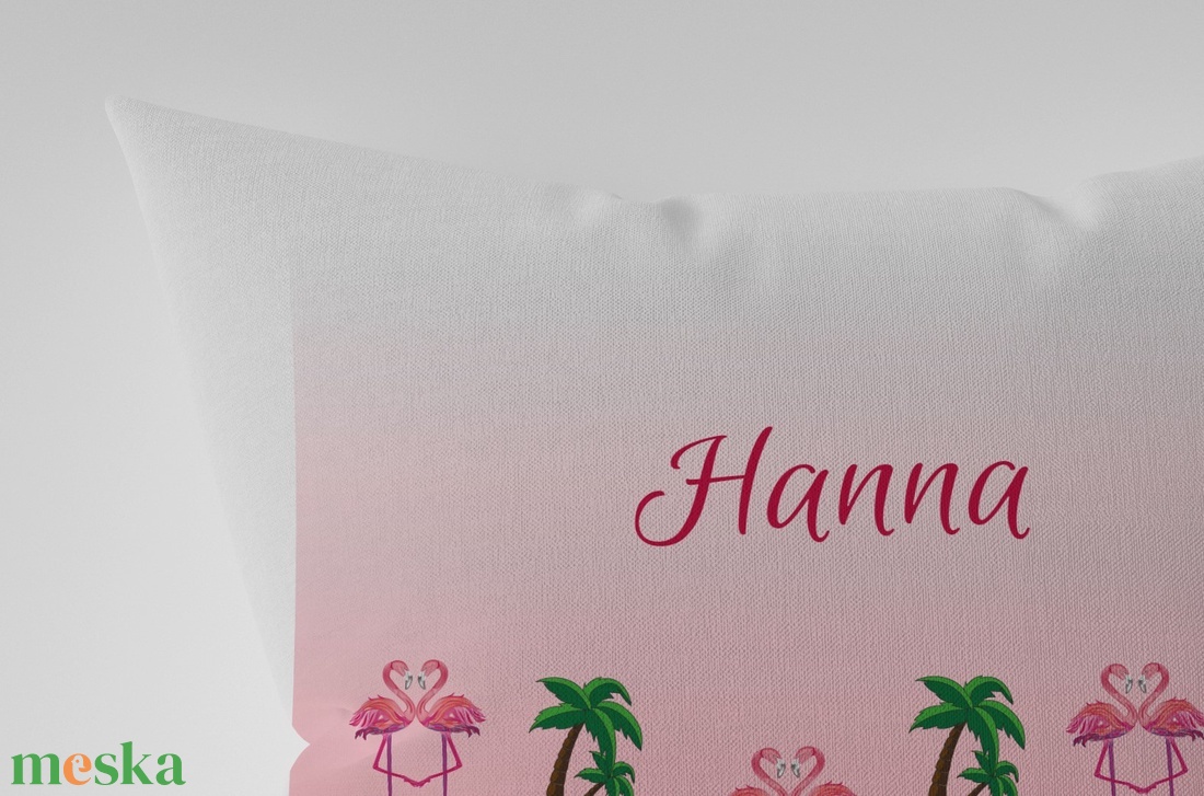  Flamingós, pálmafás ovis párna  - művészet - grafika & illusztráció - digitális - Meska.hu