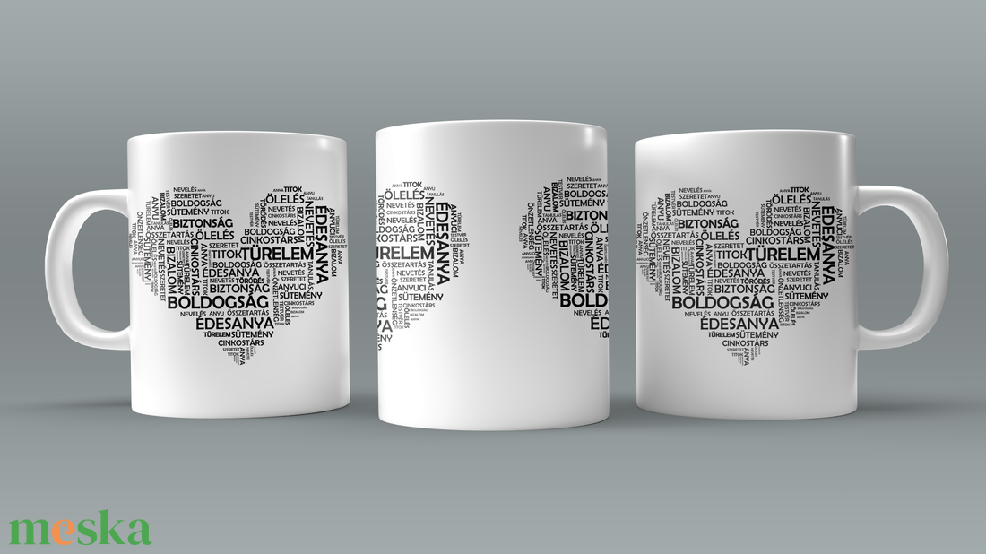 Anyák napi, betűs, szíves, Édesanya kávés bögre - otthon & életmód - konyhafelszerelés, tálalás - tálalás - bögre & csésze - Meska.hu