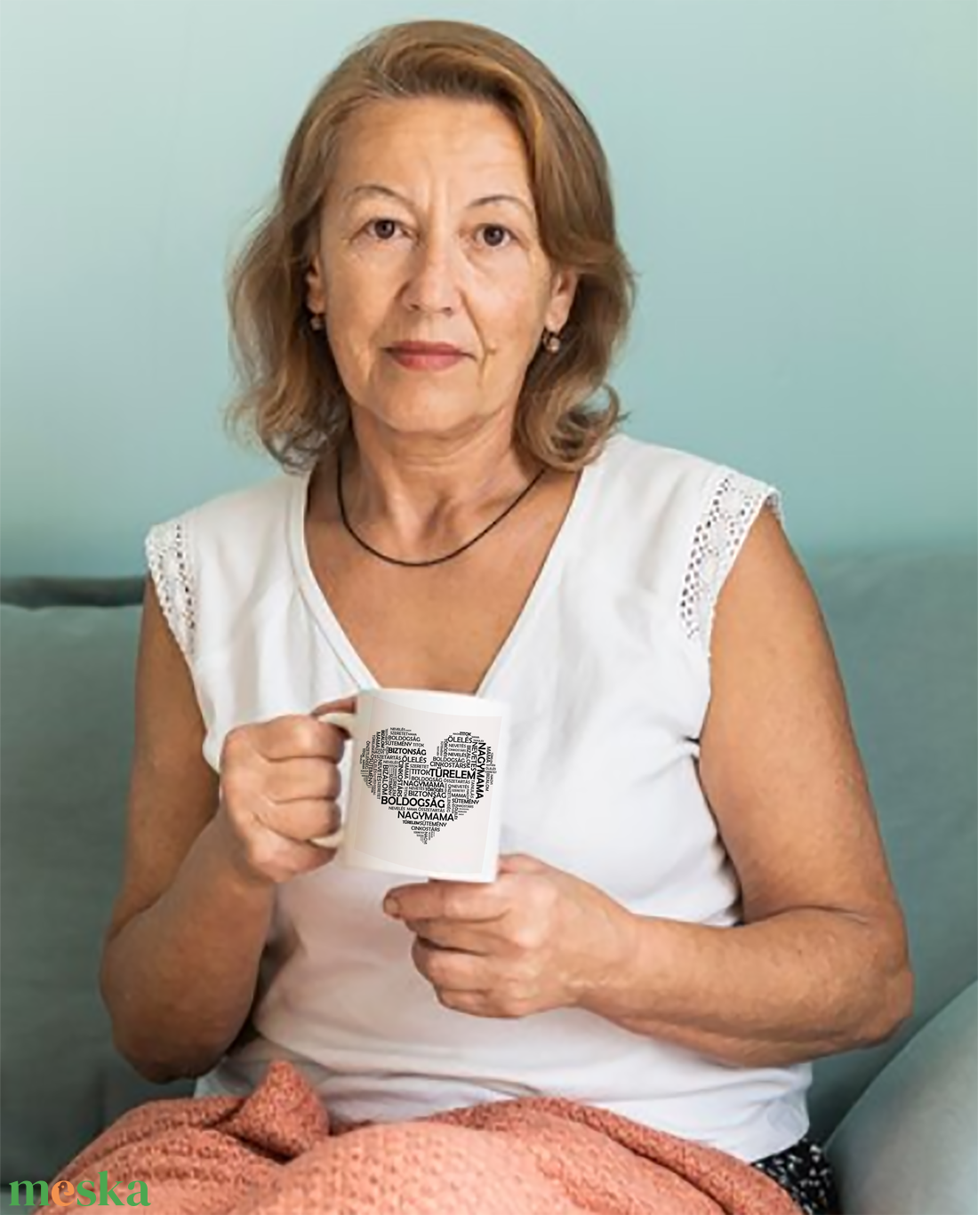 Anyák napi, betűs, szíves, Nagymama kávés bögre - otthon & életmód - konyhafelszerelés, tálalás - tálalás - bögre & csésze - Meska.hu
