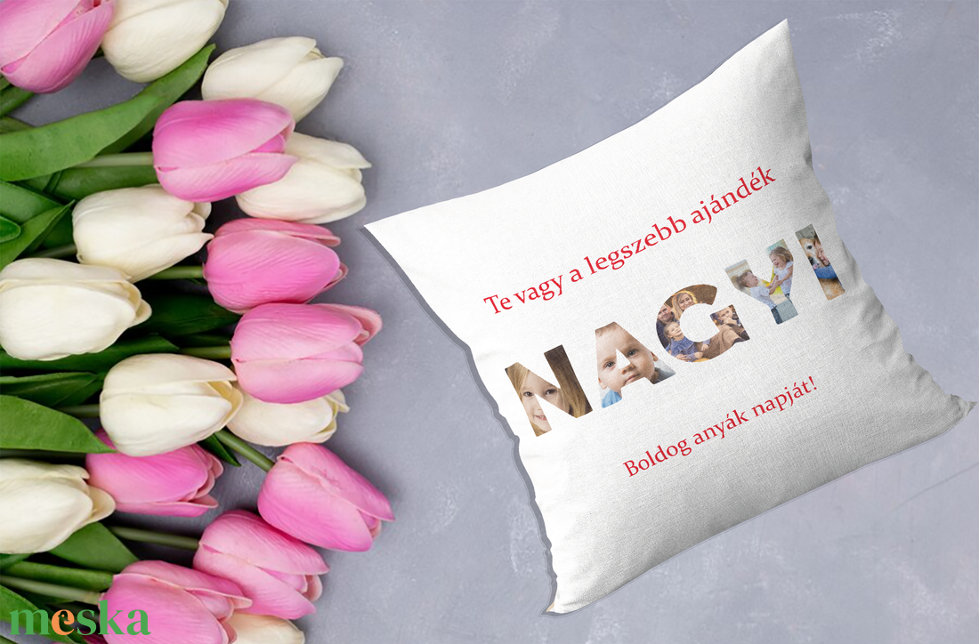 Anyák-napi fényképes párna (NAGYI) - otthon & életmód - lakástextil - párna & párnahuzat - Meska.hu