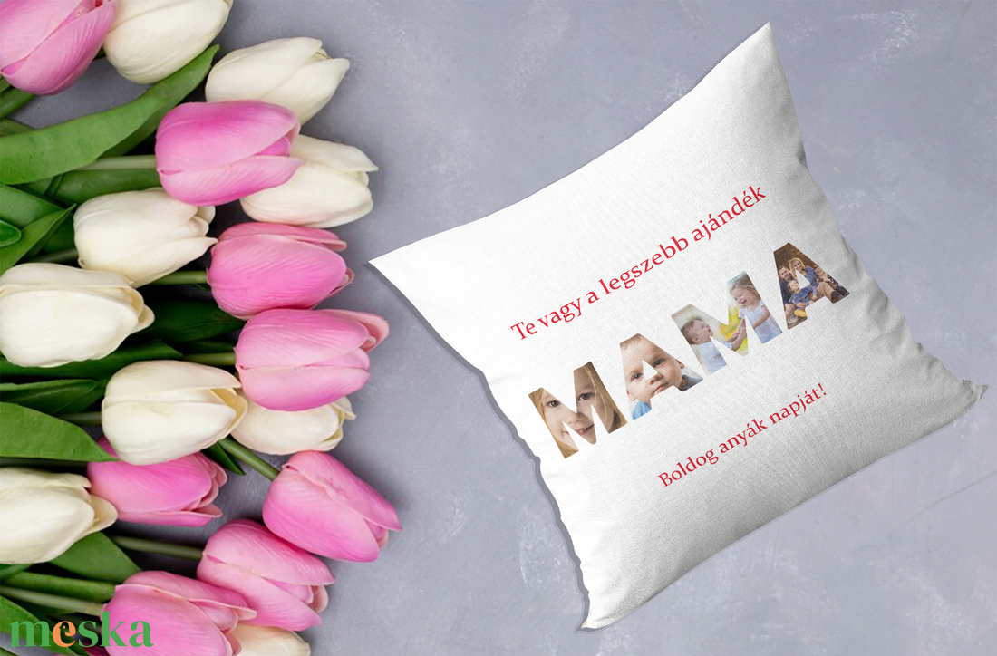 Anyák-napi fényképes párna (MAMA) - otthon & életmód - lakástextil - párna & párnahuzat - Meska.hu