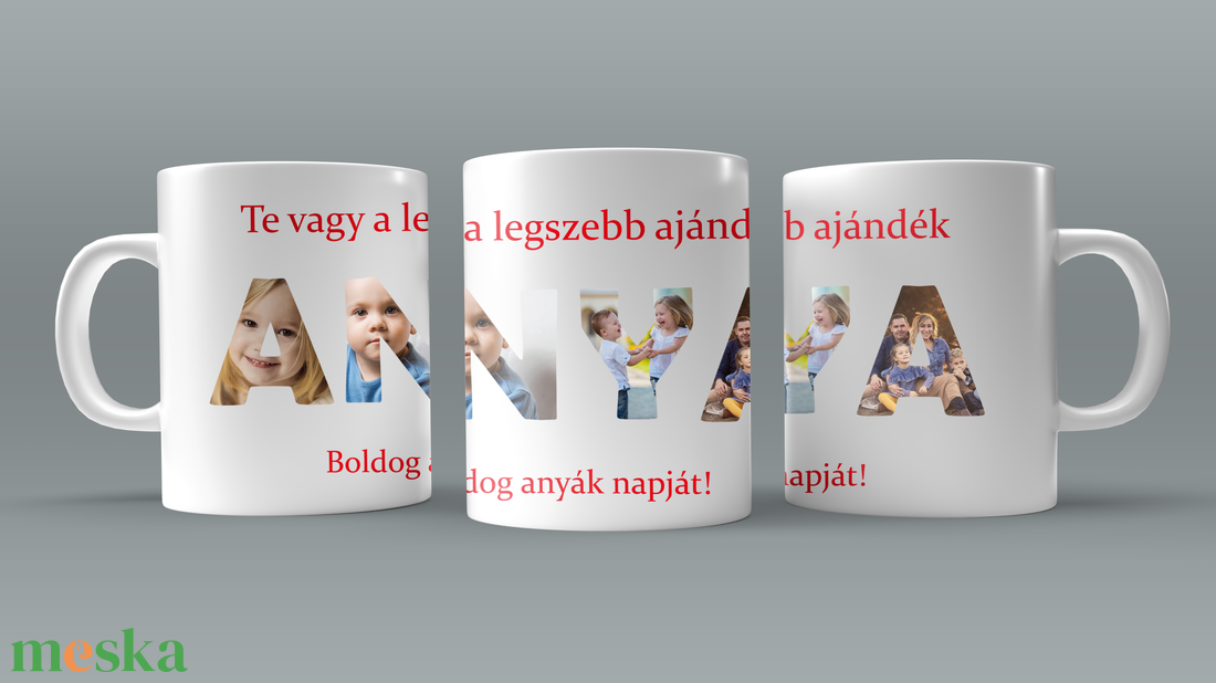 Anyák napi, fényképes kávés bögre (ANYA) - otthon & életmód - konyhafelszerelés, tálalás - tálalás - bögre & csésze - Meska.hu
