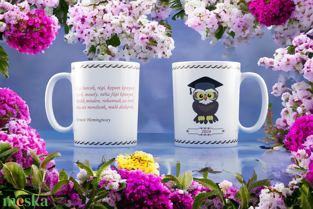 Ballagási baglyos kávés bögre  - otthon & életmód - konyhafelszerelés, tálalás - tálalás - bögre & csésze - Meska.hu