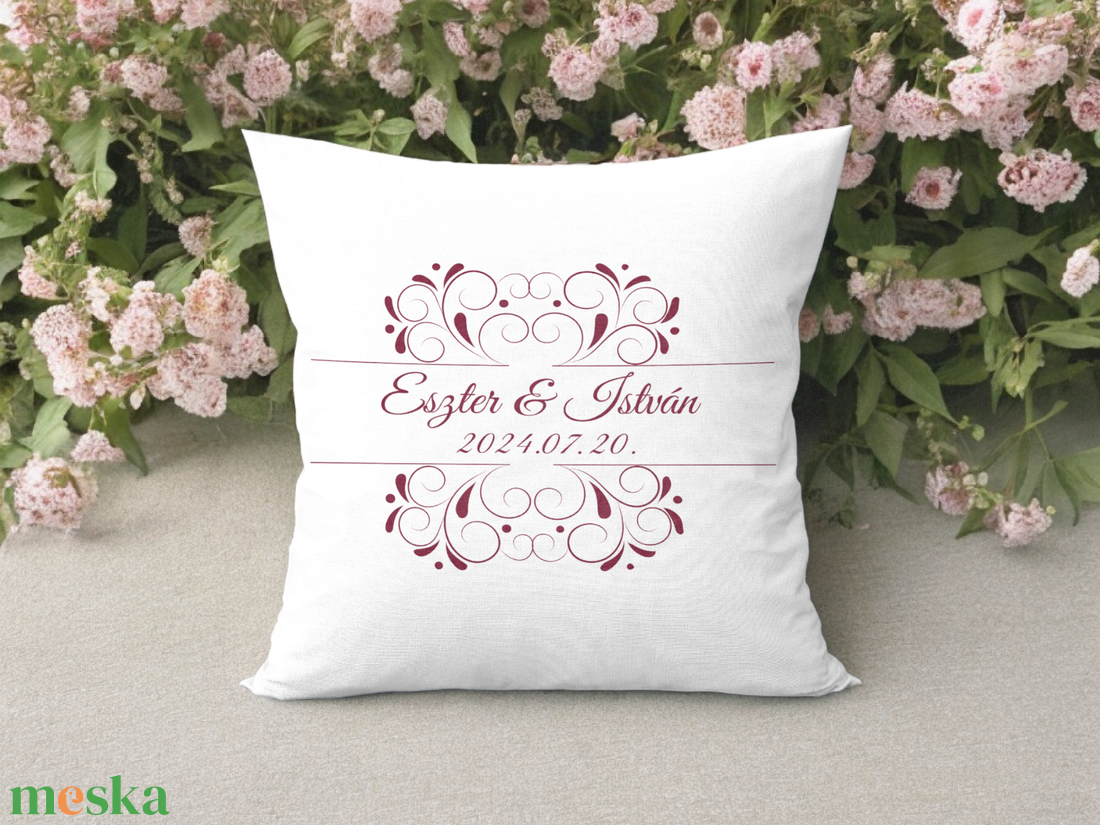 Esküvői párna lila mintás - otthon & életmód - lakástextil - párna & párnahuzat - Meska.hu