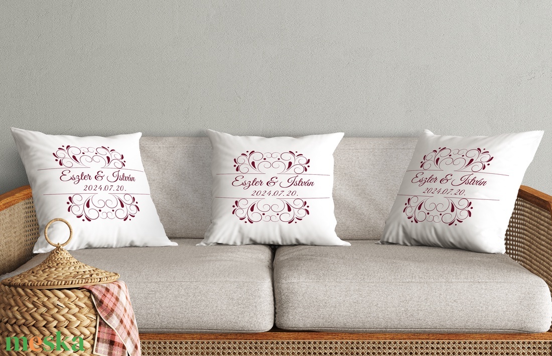  Esküvői párna lila mintás - otthon & életmód - lakástextil - párna & párnahuzat - Meska.hu