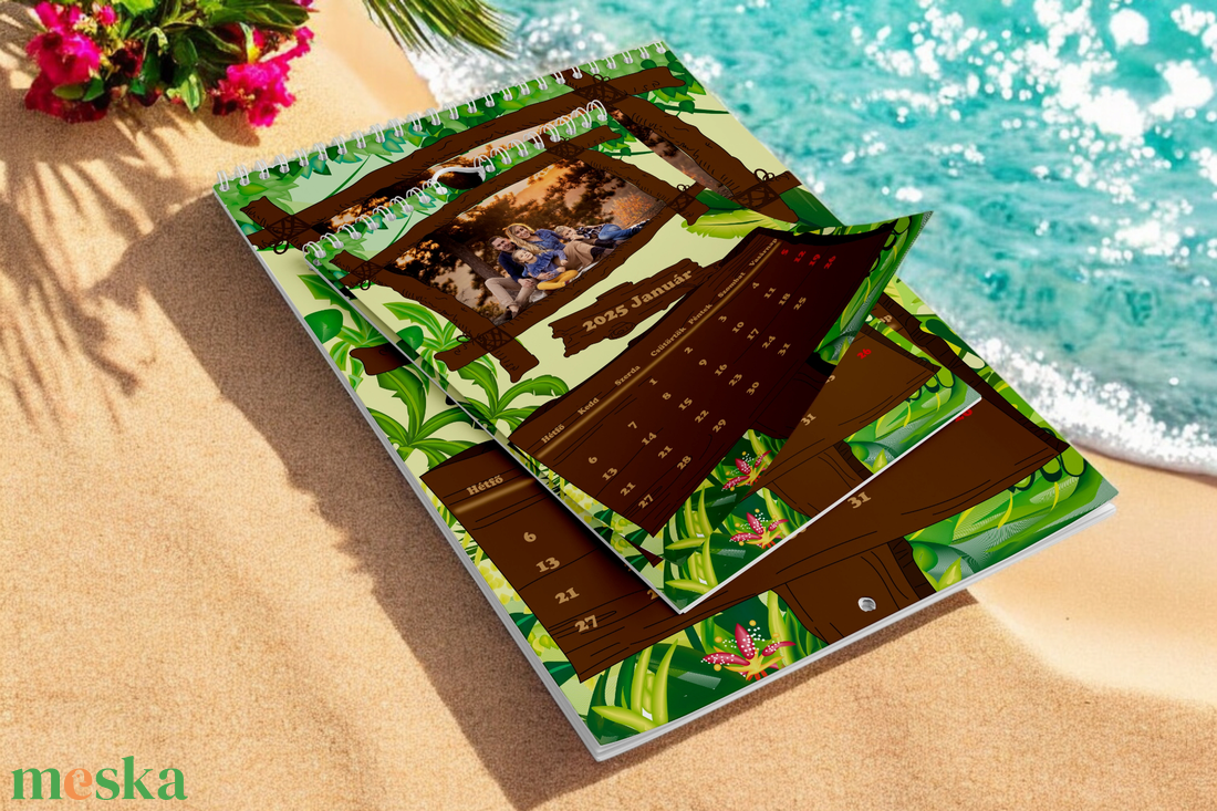 2026-os A3-as falinaptár dzsungeles  - otthon & életmód - dekoráció - fali és függő dekoráció - falinaptár & öröknaptár - Meska.hu