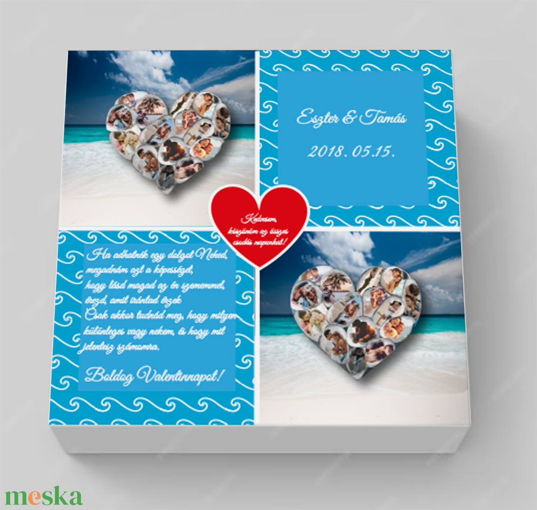 Valentin napi tejcsokoládé eperrel  (köves szív) - élelmiszer - édesség - Meska.hu