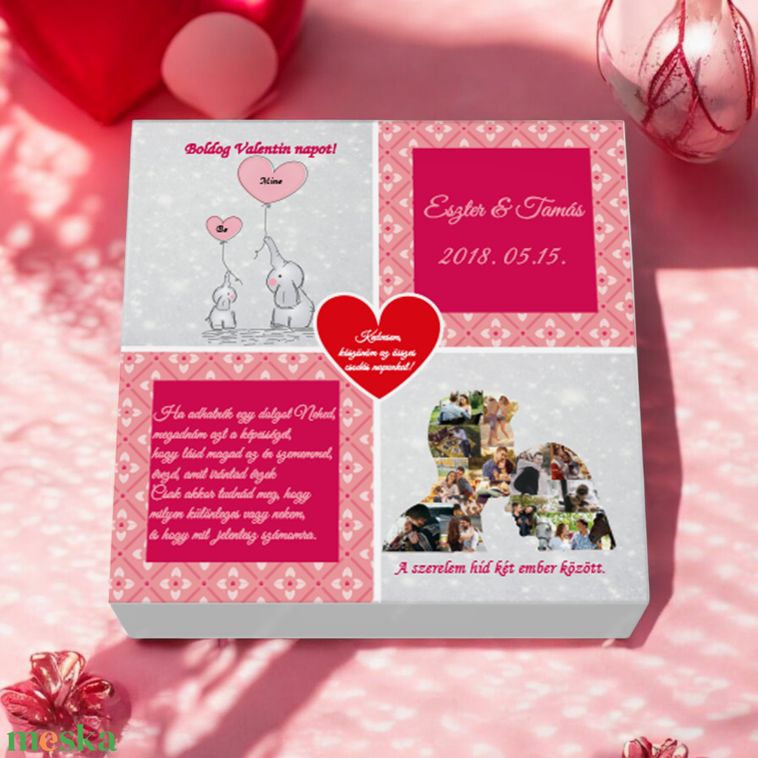 Valentin napi tejcsokoládé eperrel  (be mine elefánt) - élelmiszer - édesség - Meska.hu