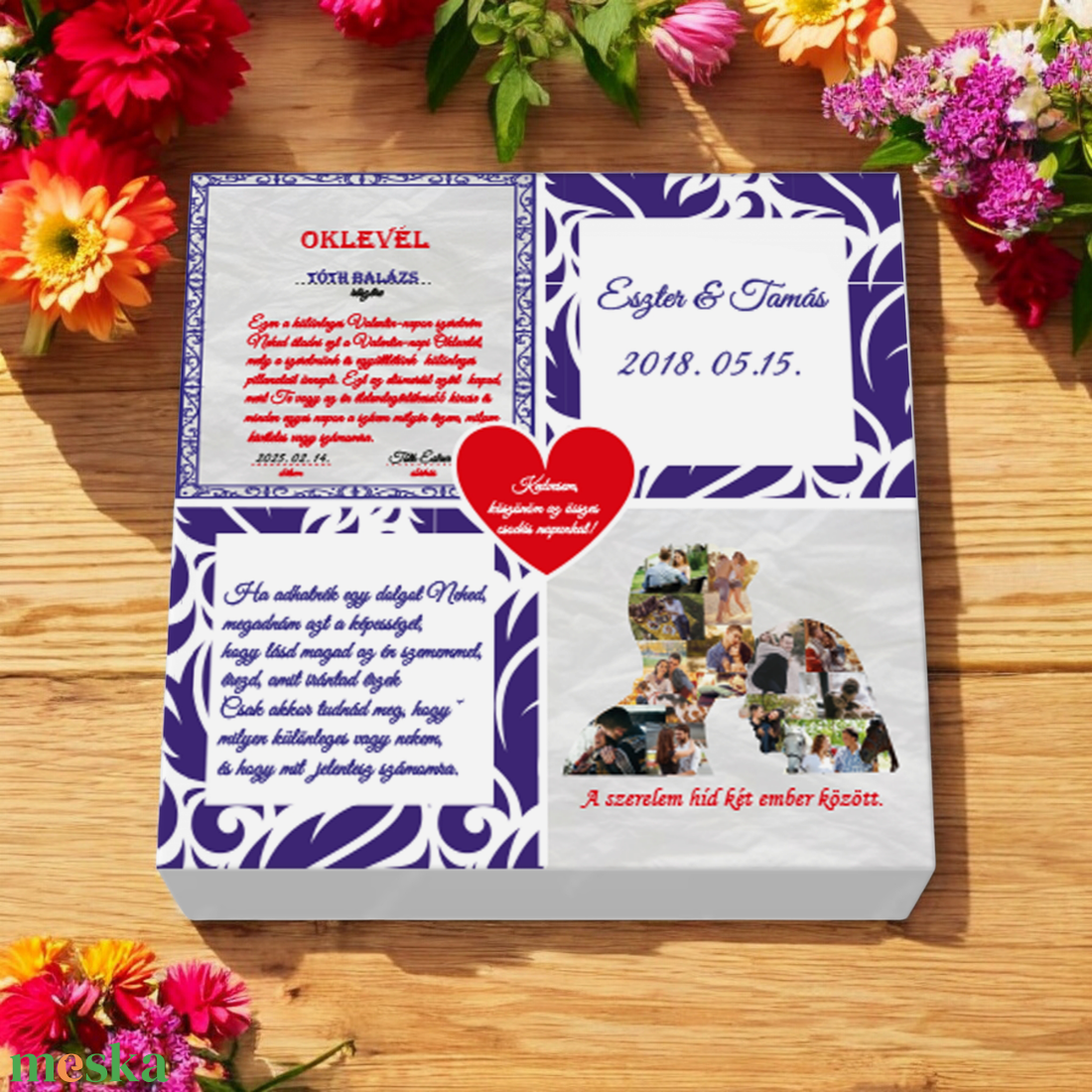 Valentin napi tejcsokoládé eperrel  (oklevél férfiaknak) - élelmiszer - édesség - Meska.hu