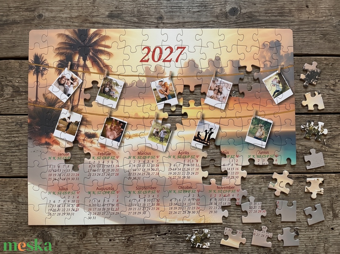 Saját fényképeses, egész éves (2027-es) naptár puzzle A3-as 500 darabos (pálmafás) - művészet - grafika & illusztráció - digitális - Meska.hu
