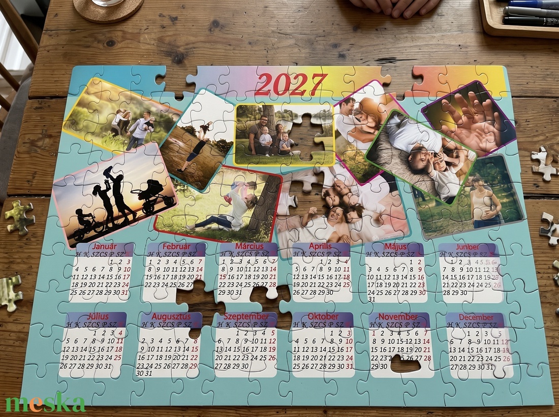 Saját fényképeses, egész éves (2027-es) naptár puzzle A3-as 500 darabos (szivárványos) - művészet - grafika & illusztráció - digitális - Meska.hu