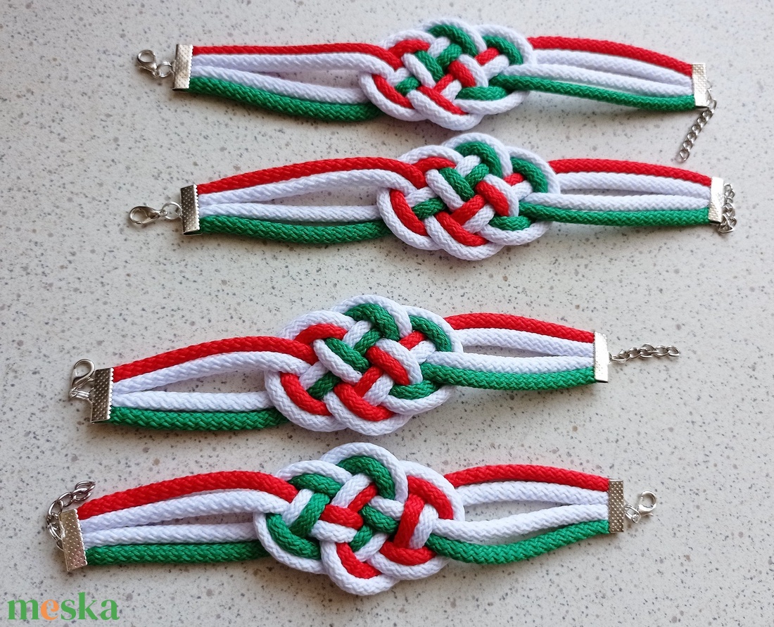 Nemzeti színű karkötő  - ékszer - karkötő - fonott karkötő - Meska.hu