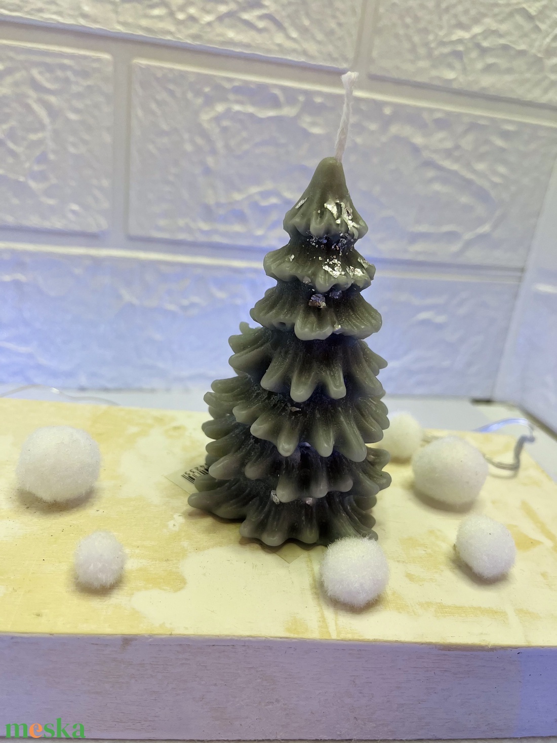 Karácsonyi szürke gyertya szett - otthon & életmód - gyertya, illat, aroma - gyertya - Meska.hu