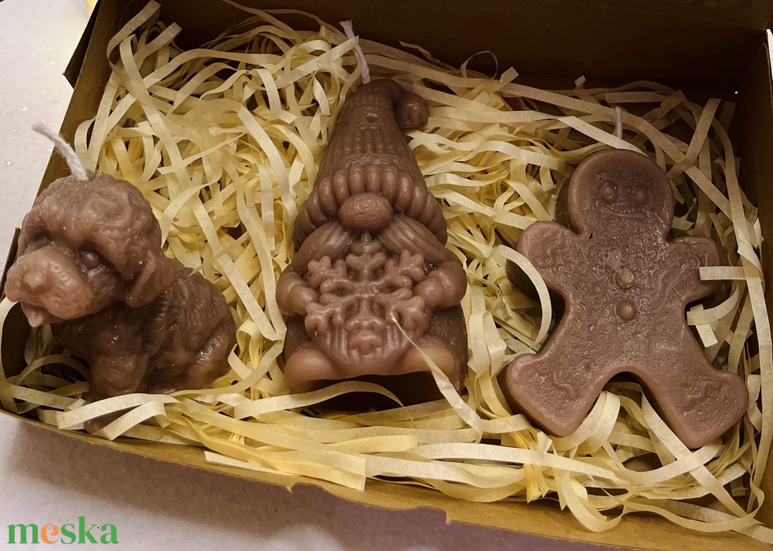 Karácsonyi mézeskalács gyertya szett - otthon & életmód - gyertya, illat, aroma - gyertya - Meska.hu