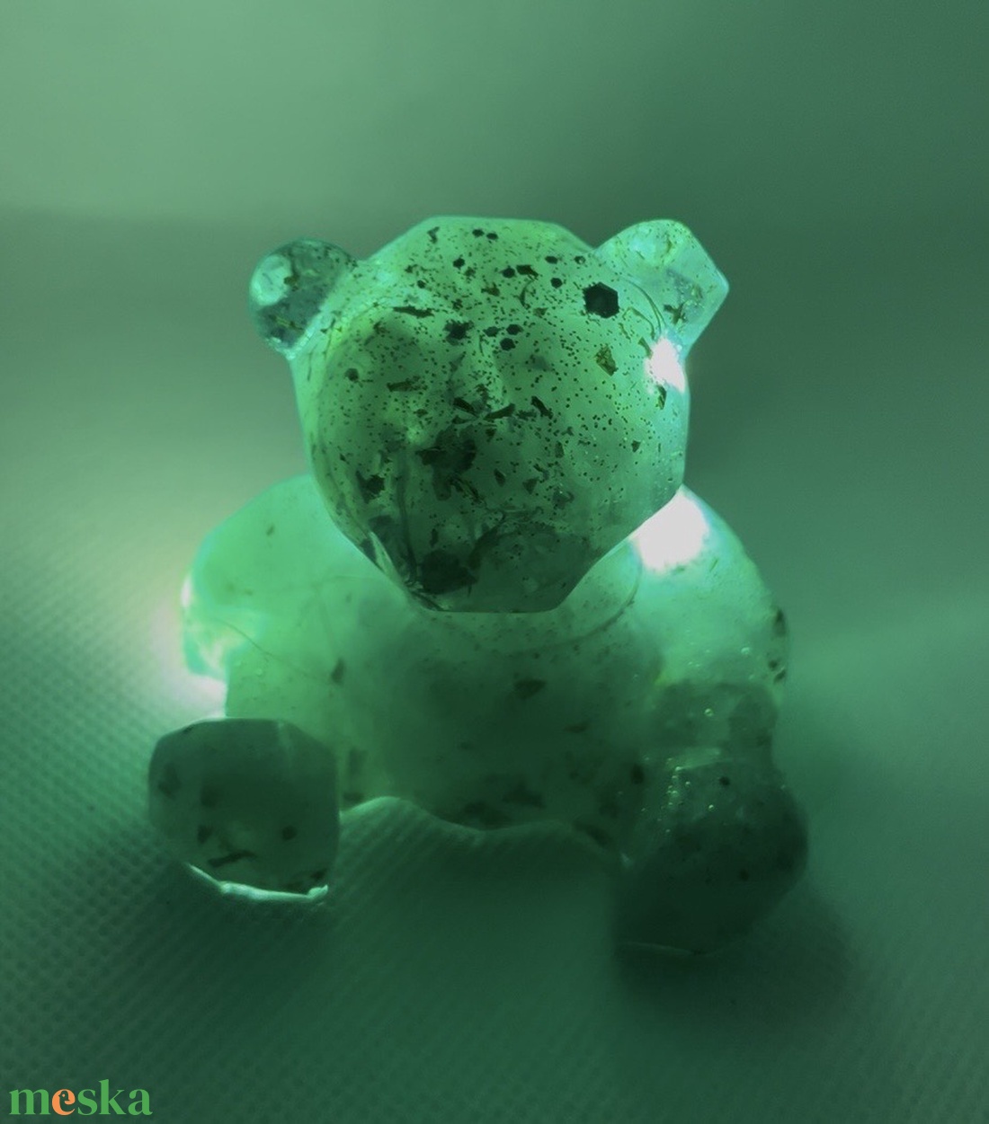 Világító Zöld Maci - karácsony - karácsonyi lakásdekoráció - karácsonyfadíszek - Meska.hu