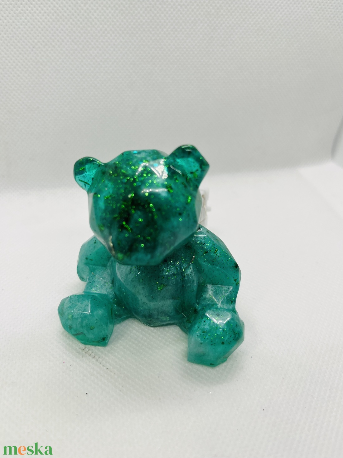 Világító Zöld Maci - karácsony - karácsonyi lakásdekoráció - karácsonyfadíszek - Meska.hu