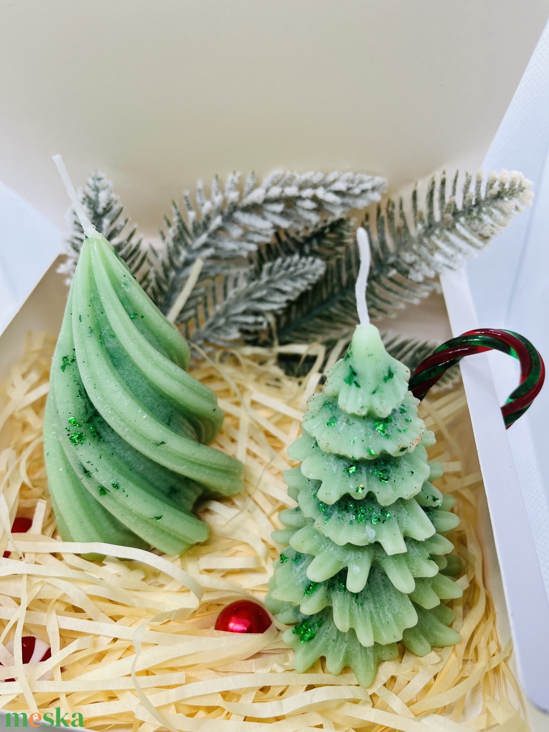 Zöld Fenyő Gyertyaszett  - karácsony - karácsonyi lakásdekoráció - karácsonyi illatgyertya, mécses - Meska.hu