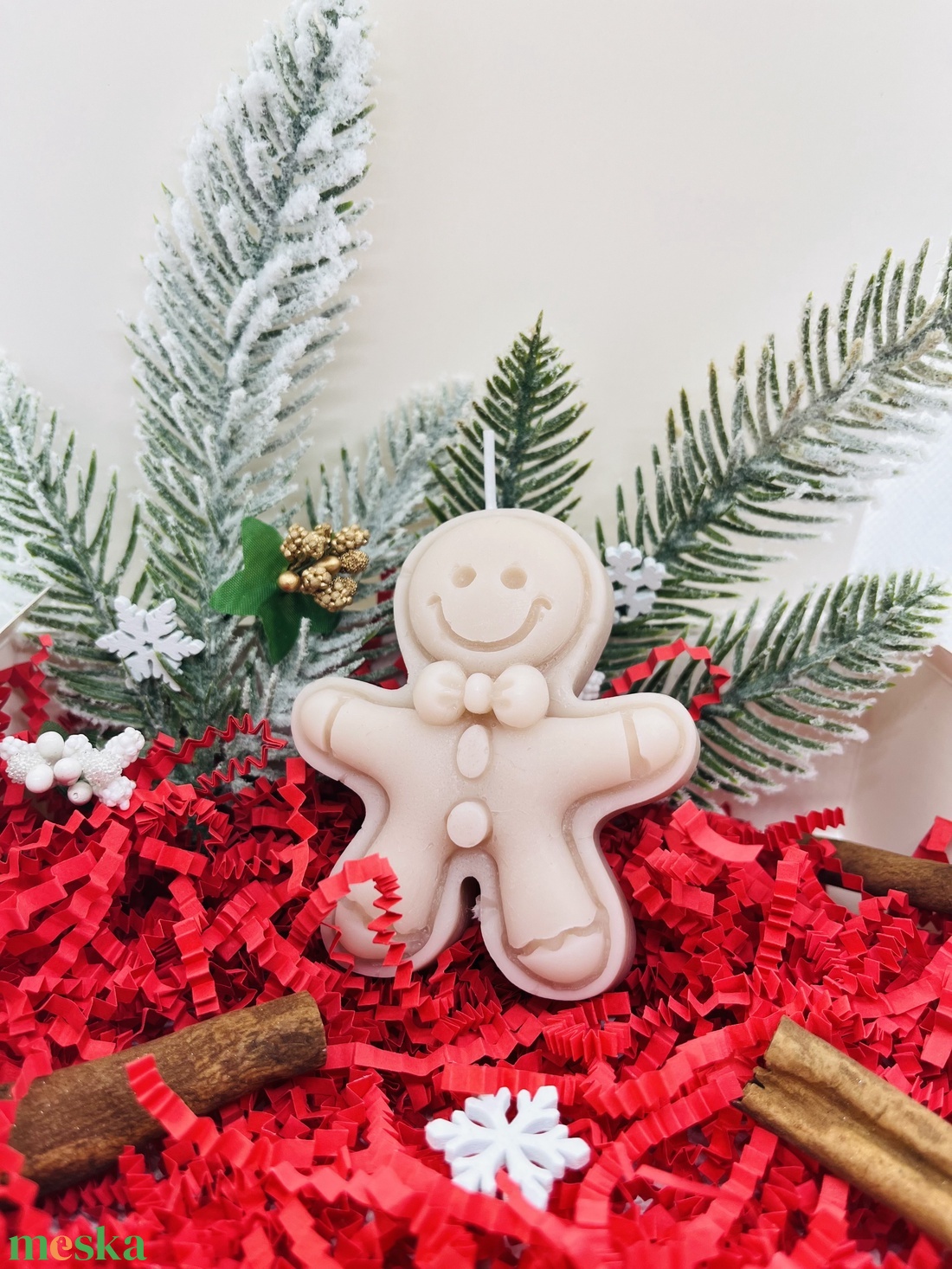 Bézs Mézi Gyertya - karácsony - karácsonyi lakásdekoráció - karácsonyi illatgyertya, mécses - Meska.hu