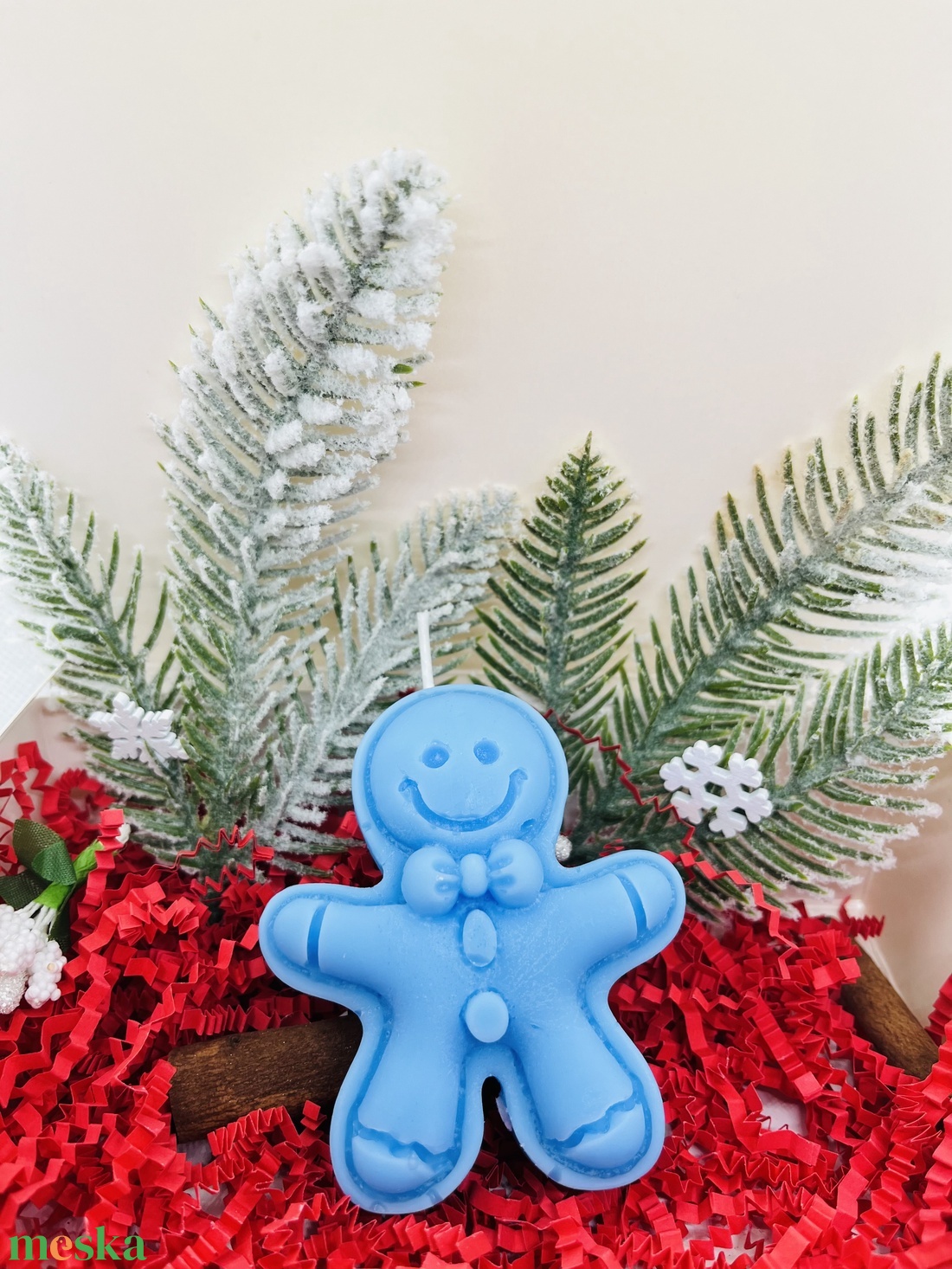 Kék Mézi és Süni Gyertya Szett - karácsony - karácsonyi lakásdekoráció - karácsonyi illatgyertya, mécses - Meska.hu