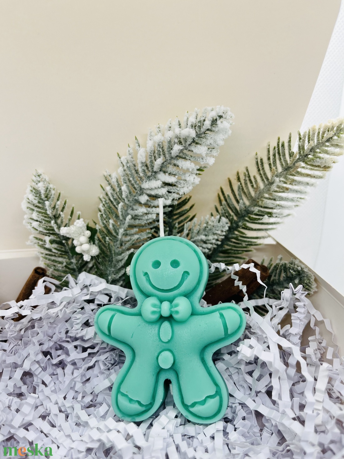 Zöld Mézi és Manó  Gyertya Szett - karácsony - karácsonyi lakásdekoráció - karácsonyi illatgyertya, mécses - Meska.hu