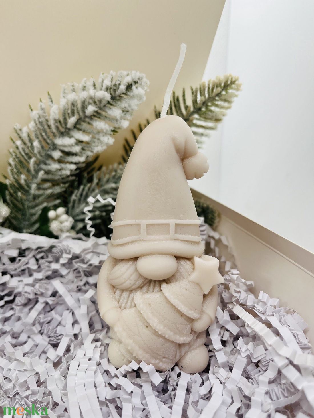 Bézs Mézi és Manó  Gyertya Szett - karácsony - karácsonyi lakásdekoráció - karácsonyi illatgyertya, mécses - Meska.hu