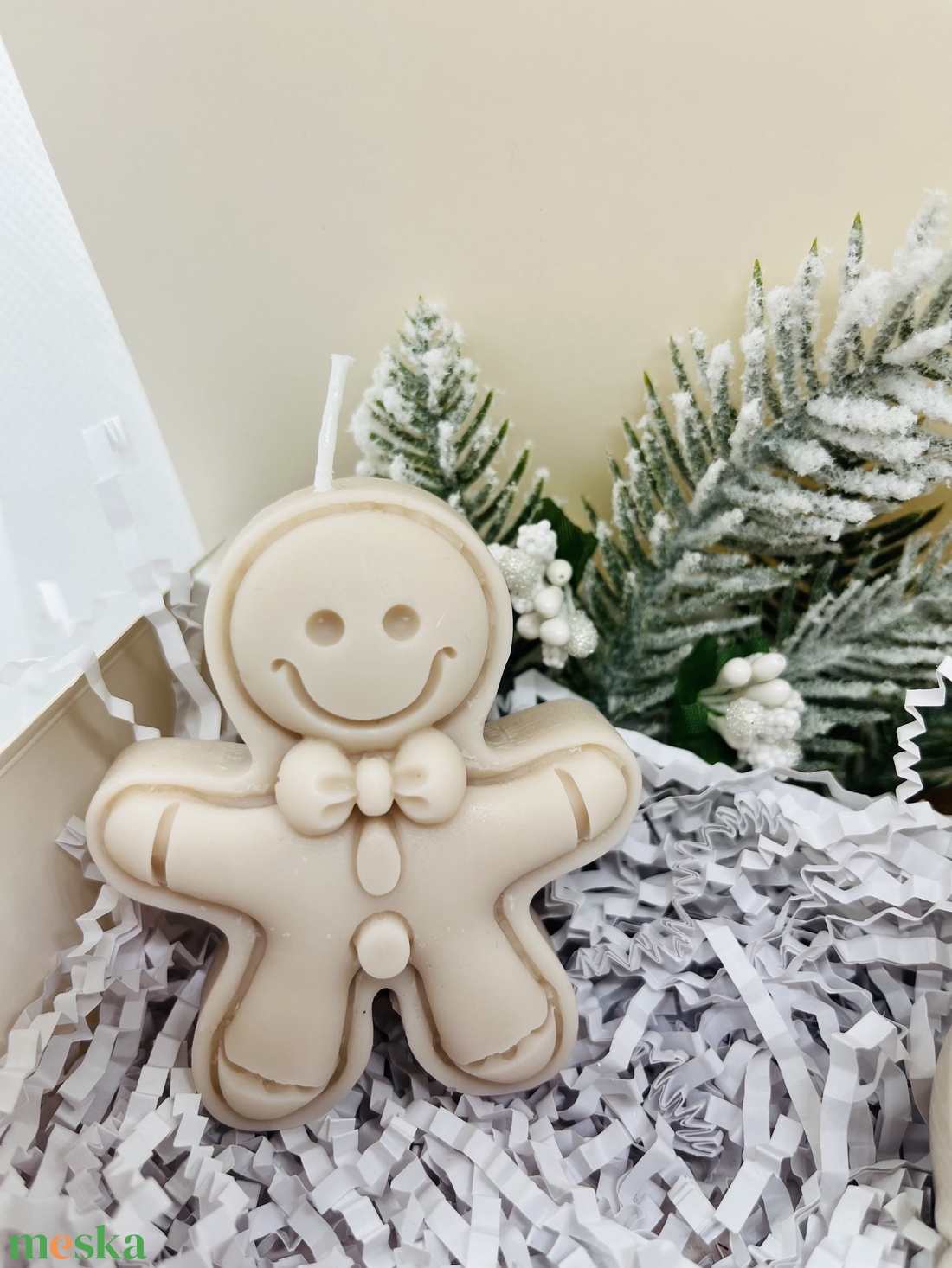 Bézs Mézi és Manó  Gyertya Szett - karácsony - karácsonyi lakásdekoráció - karácsonyi illatgyertya, mécses - Meska.hu